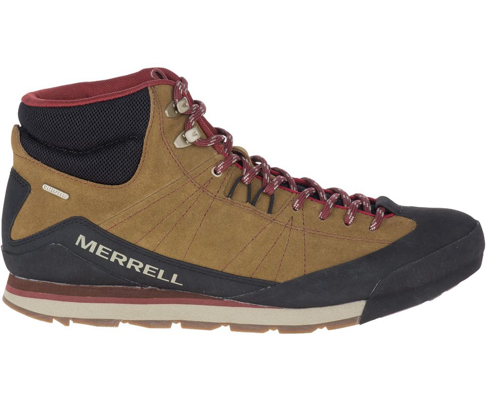 Kozaki Merrell Męskie Brązowe/Czarne - Catalyst Mid Suede Waterproof - 687359-DVI